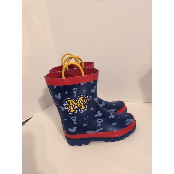 Disney Mickey Mouse Rain Boots Kids Size 11 Rubber Graphic Print - Picture 3 of 8